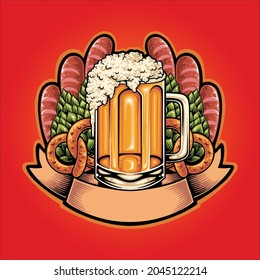 template logo illustration for oktoberfest