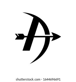 template logo initial A for arrow 