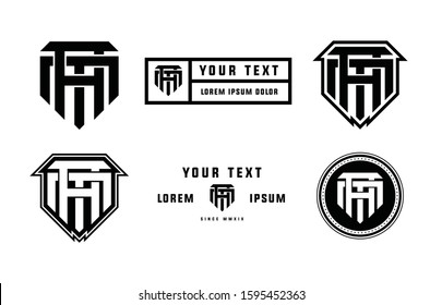 Template logo letter MA or AM monogram initial brand badge