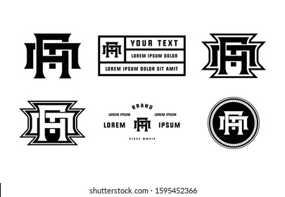 Template logo letter MA or AM monogram initial brand badge