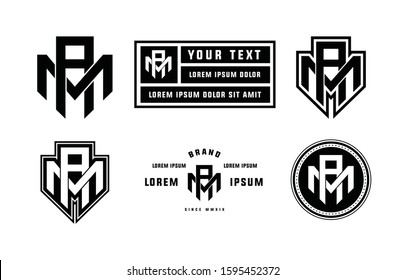 Template logo letter MA or AM monogram initial brand badge