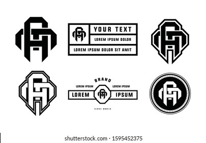 Template logo letter MA or AM monogram initial brand badge