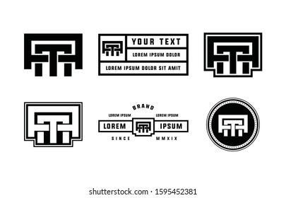 Template logo letter MA or AM monogram initial brand badge