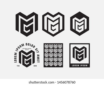 Template logo letter MG package clothing apparel design
