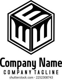 Template logo  letter on cube for company branding logo by initial Letter  of Alfabetical abcd