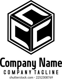 Letra del logotipo de plantilla en el cubo para el logotipo de marca de la empresa por letra inicial de Alfabetical abcd