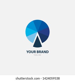 template logo letter P slice concept