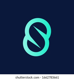 Template logo letter S green color. Vector Illustration.