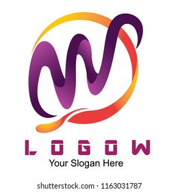Template Logo Letter W