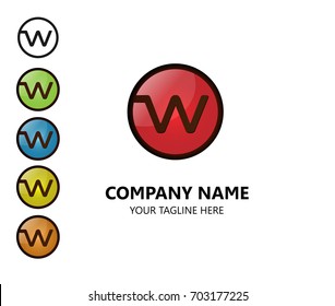 Template logo letter W in the circle