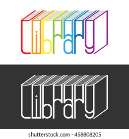 Template logo for the library. Vector emblem.