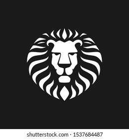 template logo lion head vector illustration , lion head logo isolated black background