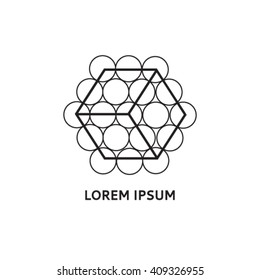 Template logo mark. Geometric abstract shapes of polygonal lines. Stylized abstract form of conceptual logo