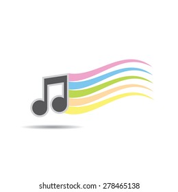 Template logo musical note . Colorful geometric sign.