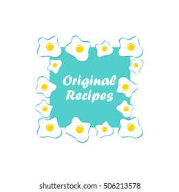 Template logo for original recipes. Book of recipes logo