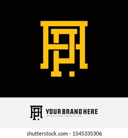 template logo PA or AP monogram logo initial handmade