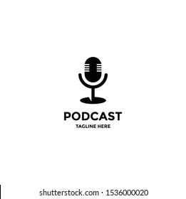 template logo podcast on isolated white background.