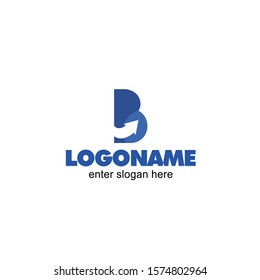 template logo profesional, konsep logo huruf B, dengan panah di dalamnya. Cocok untuk logo perusahaan atau merek dagang. vektor eps 10.