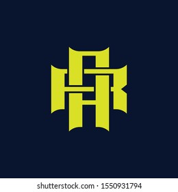 template logo RA or AR monogram logo initial handmade for clothing, apparel, sport, baseball, basketball or logo design vector