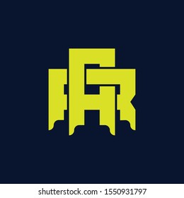 template logo RA or AR monogram logo initial handmade for clothing, apparel, sport, baseball, basketball or logo design vector