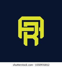 template logo RA or AR monogram logo initial handmade for clothing, apparel, sport, baseball, basketball or logo design vector