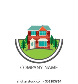 Template logo for real estate agency or cottage town elite class or holiday village .