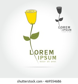 Template of logo Rose Flower for Boutique or Beauty Salon or Flowers Company,Vector illustration