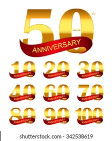 Template Logo Set Anniversary Vector Illustration EPS10
