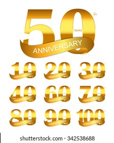 Template Logo Set Anniversary Vector Illustration EPS10