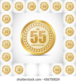 Template Logo Set  Anniversary Vector Illustration EPS10