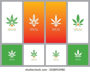 Template logo set design cannabis oil healt