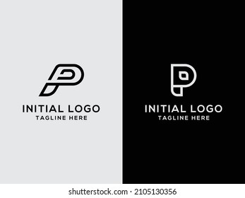 Template logo set design P icon initial letter 