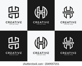 Template logo Set Letter H Initial icon Monogram