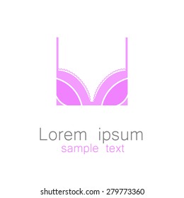 Template logo or sign for the mark of underwear: bra, lingerie. Vector.