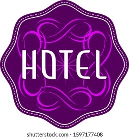 Template of the logo and signage for the hotel. Vector illustration with abstraction.