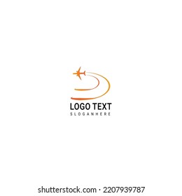 Logo de plantilla para el diseño vectorial de la agencia de viajes.ilustración del vector del plano de la mosca