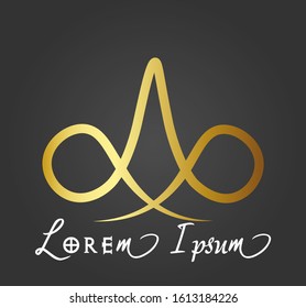 template logo vector design The initial letter "A" is colored in gold on a dark background