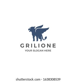 Template logo vector griffin lion