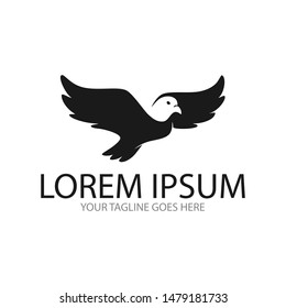 template logo vector pigeon bird negative space
