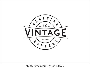 Logotipo de Plantilla vintage auténtico ESTD 2024.