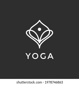 Template logo Yoga  on black background