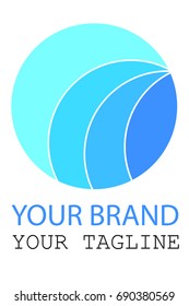 Template Logo for Your Brand Identity, isolated on white (Blue Circle)