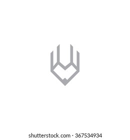 Template for logos, labels and emblems in outline style with pencil. Grey and white. Vector illustration.