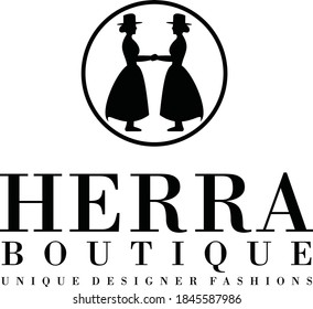 Template for logos, labels, emblems with thread and needle. Vector illustration. fashion logo.