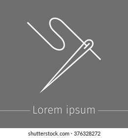 Template for logos, labels, emblems with thread and needle