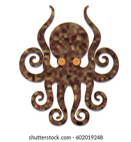 Template for logos, labels and emblems - Vector illustration of octopus