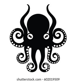 Template for logos, labels and emblems - Vector illustration of octopus