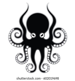 Template for logos, labels and emblems - Vector illustration of octopus