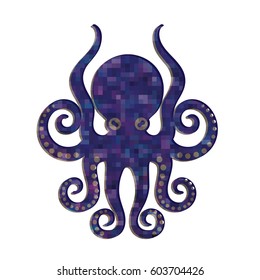 Template for logos, labels and emblems - Vector illustration of octopus