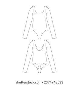 plantilla de palo de manga larga ilustración vectorial diseño plano colección de ropa